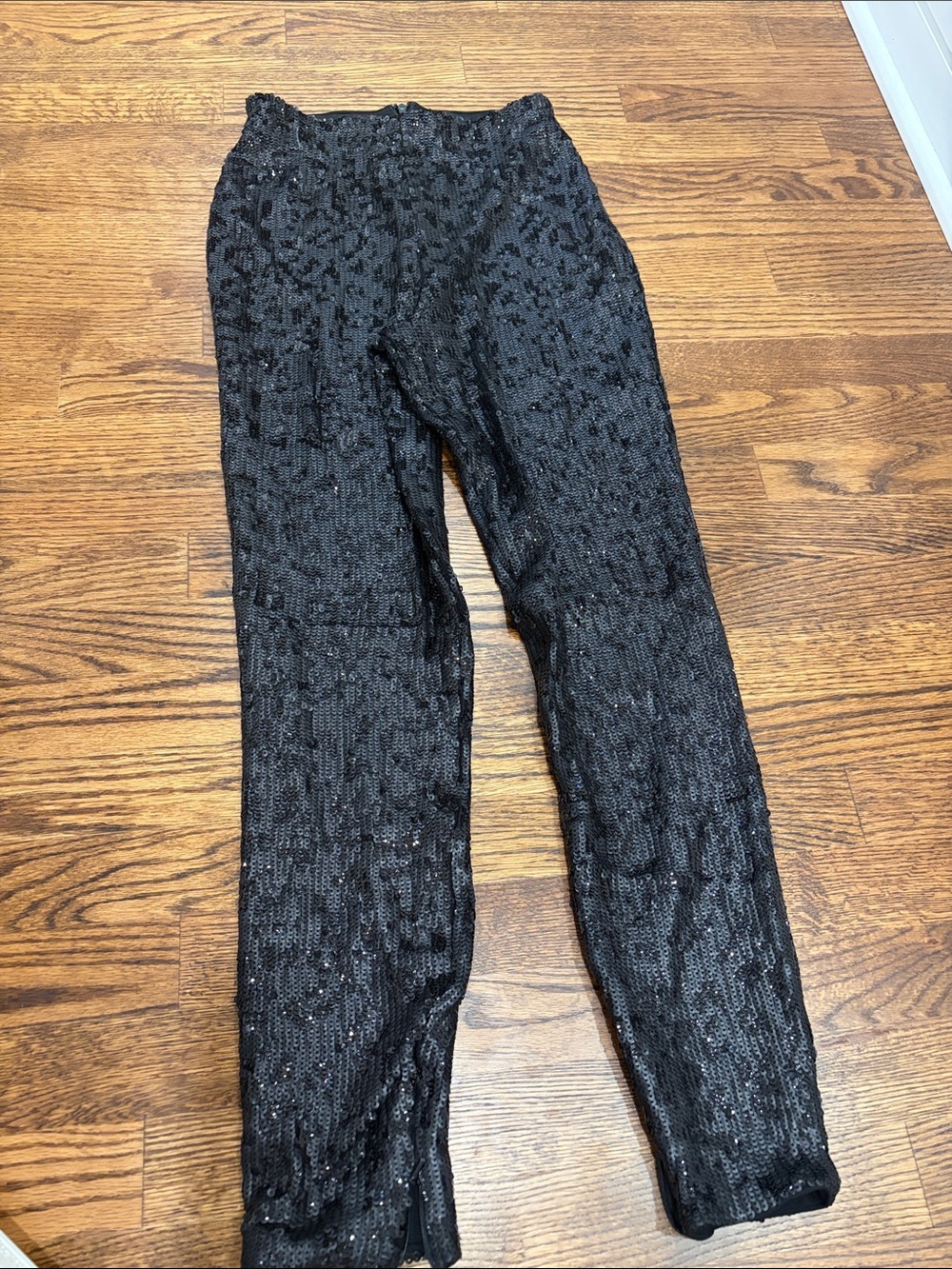 NBD Black Sequin Knit Women's Trousers
